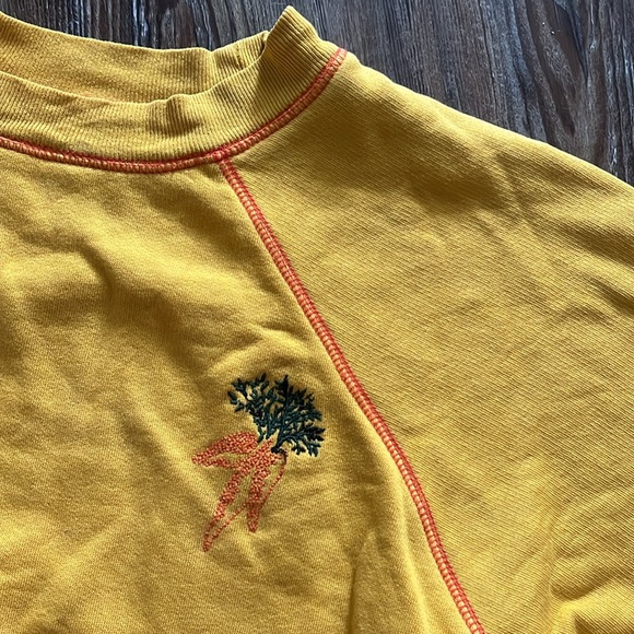 Kimchi Blue Grow Your Own Way Yellow Embroidered Carrot Long Sleeve Sweatshirt - Picture 6 of 7